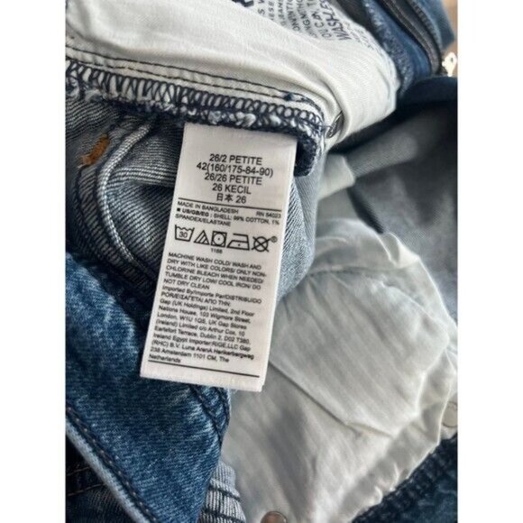 Gap High Rise Trouser Jeans Petite Wide Leg Denim Blue 26/2P - Picture 4 of 14